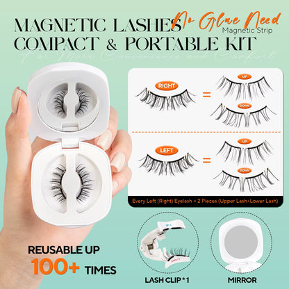 Soft Magnetic Eyelashes No Glue Needed Reusable Natural Look 3D Lashes Easy Apply Soft Magnetic Lashes Kit for Eye Makeup