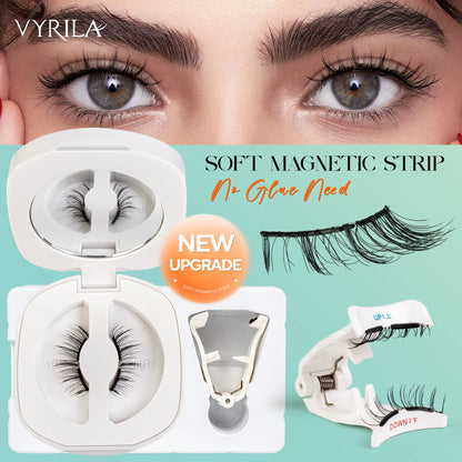 Soft Magnetic Eyelashes No Glue Needed Reusable Natural Look 3D Lashes Easy Apply Soft Magnetic Lashes Kit for Eye Makeup